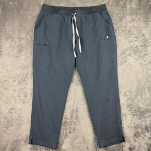FIGS Scrub Pants Womens XXL Blue Gray Technical Collection Cargo Drawstring